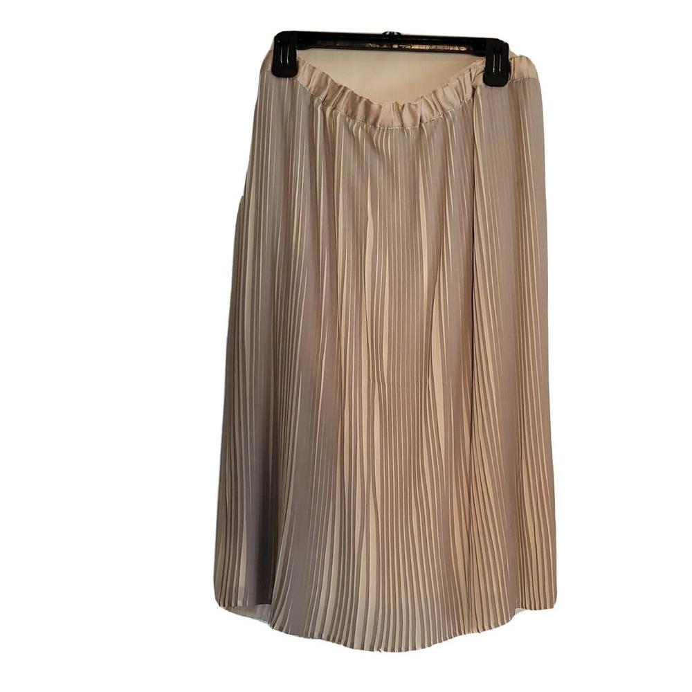 ADIVA Women's Gray with White Pleats Women's Skirt Size XL
